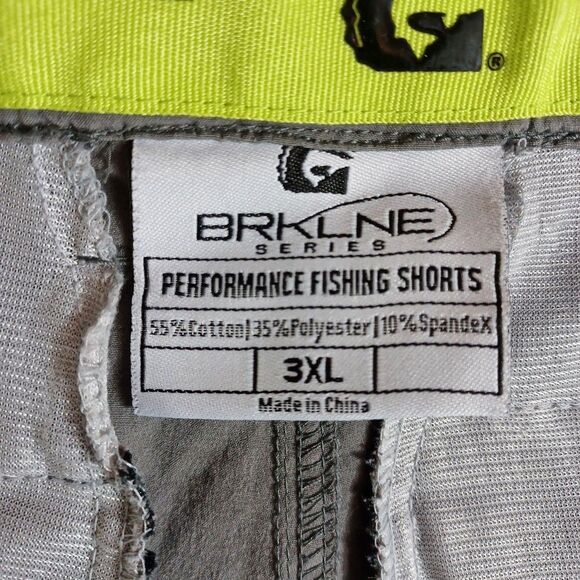 Gator Waders BRKLNE Men’s 3XL Gray Stretch Fishing Utility Shorts Outdoor Sport - Picture 8 of 8